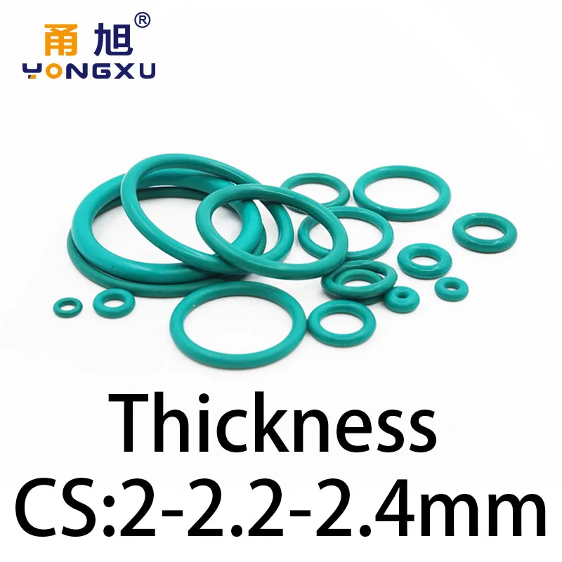 O-ring thickness 2/2.2/2.4mm CS fluororubber FKM sealing temperature resistant gasket rubber ring complete in specifications.-.