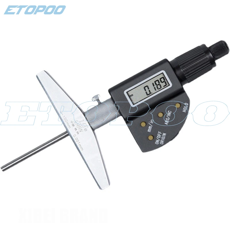 25mm 50mm 100mm 0-150mm digital depth micrometer  0.001mm Electronic Depth Micrometer Base Machinist Mico Gauge deep micrometer