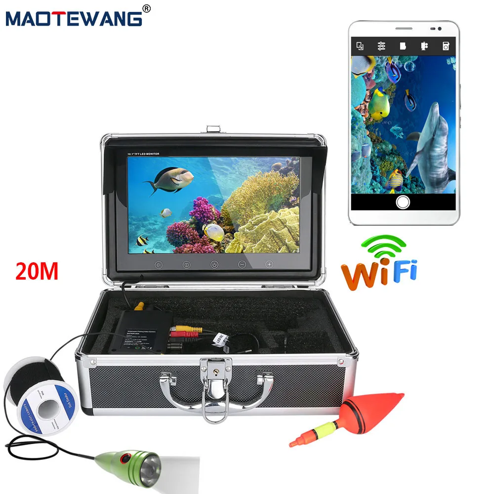 

MAOTEWANG 10" Inch Monitor HD Wifi Wireless 1000tvl Underwater Fishing Video Camera Kit ,For IOS Android APP 20M/30M/50M