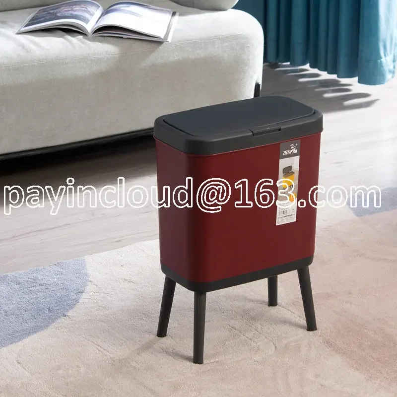 Office Trash Can High Feet Ins Nordic Style Bucket Garbage Hotel Home Kitchen Toilet Crack  Bin Press Flip Cover