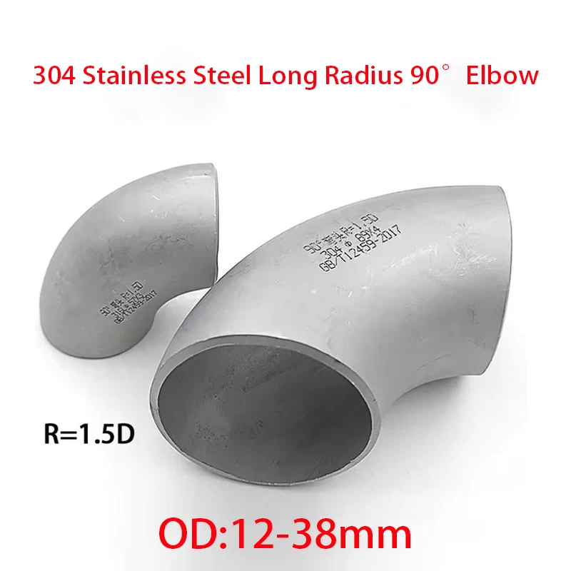 

12-38mm304Stainless Steel Welded Elbow 90 Degree Seamless Industrial Grade Stamped Pipe Fittings Pipe Joint Groove Sandblasting