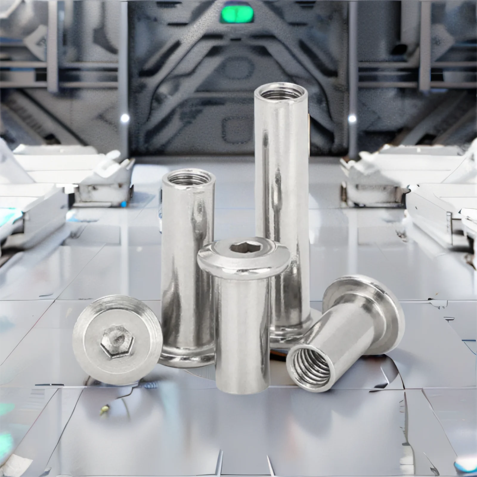 1/10X M3 M4 M5 M6 M8 A2 Stainless Steel Large Flat Hex Hexagon Socket Head Furniture Rivet Connector Insert Joint Sleeve Cap Nut