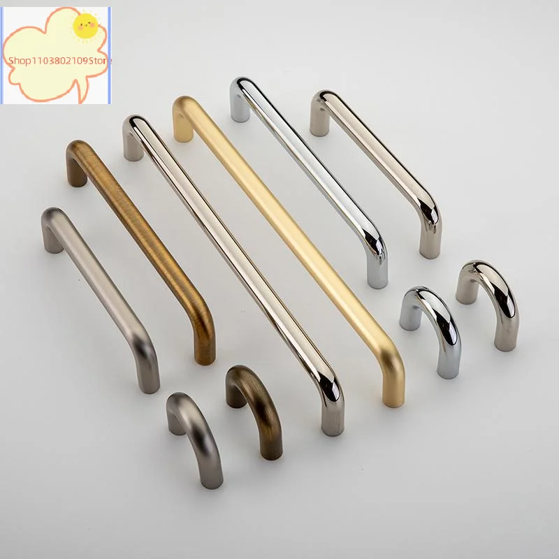 【HT】Solid U-Shaped Cabinet Door Pulls Brushed Copper Scratch Resistant Handles for Home Kitchen Bedroom Closet Drawers