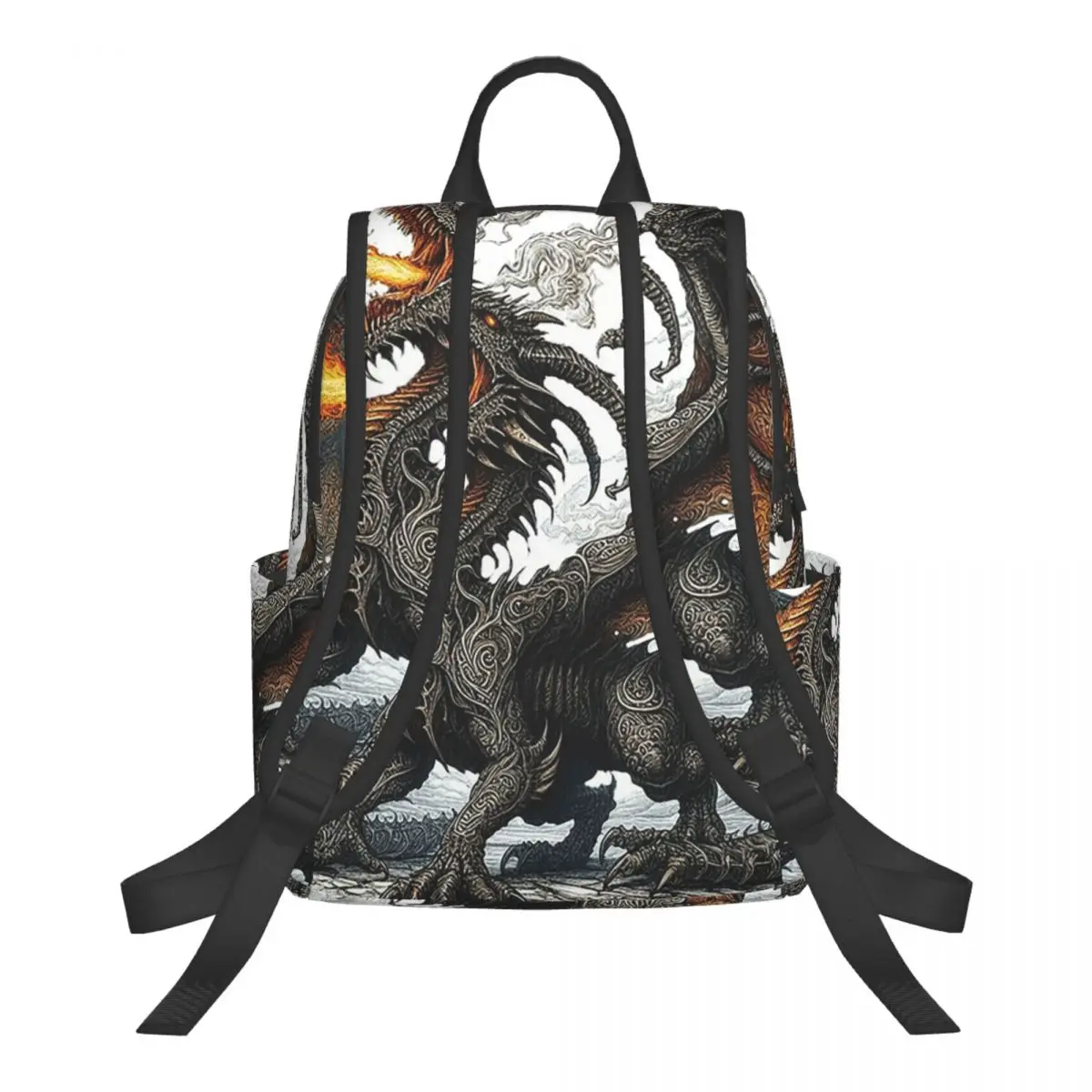 Flame Breathing Dragon Student Backpack School Bag Hiking Travel Daypack for Men Women Bookbag Shoulder Bags