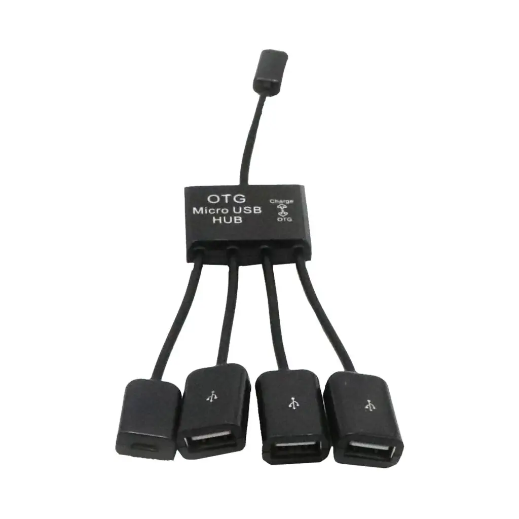 OTG Micro USB Adapter 4 Port Hub Multi-function Converter Cable for Android Smartphone Expandable Connection Support