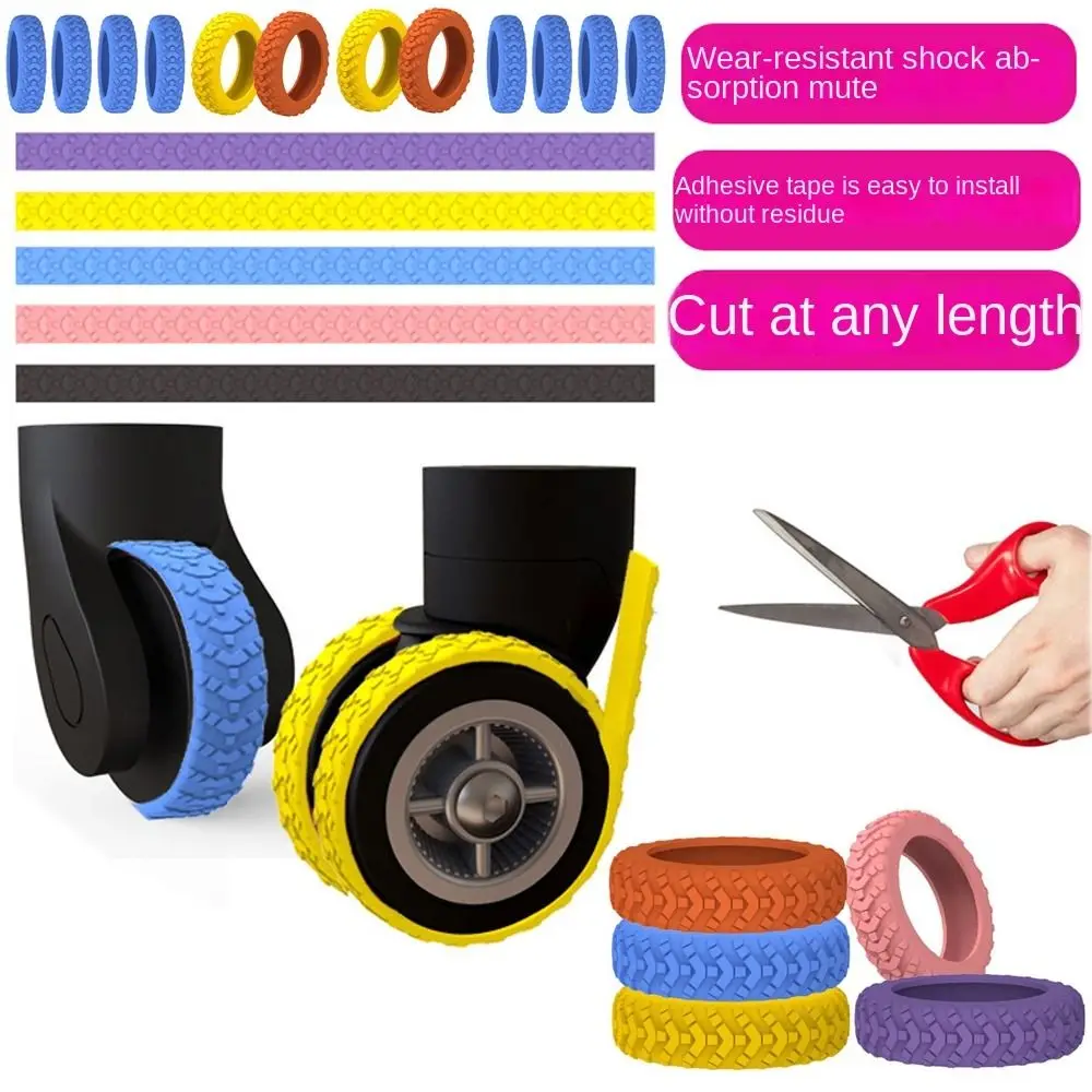 4PCS Damping Travel Luggage Caster Shoes Noise Wheels Guard Cover Reduce Wheel Wear Luggage Wheels Protector