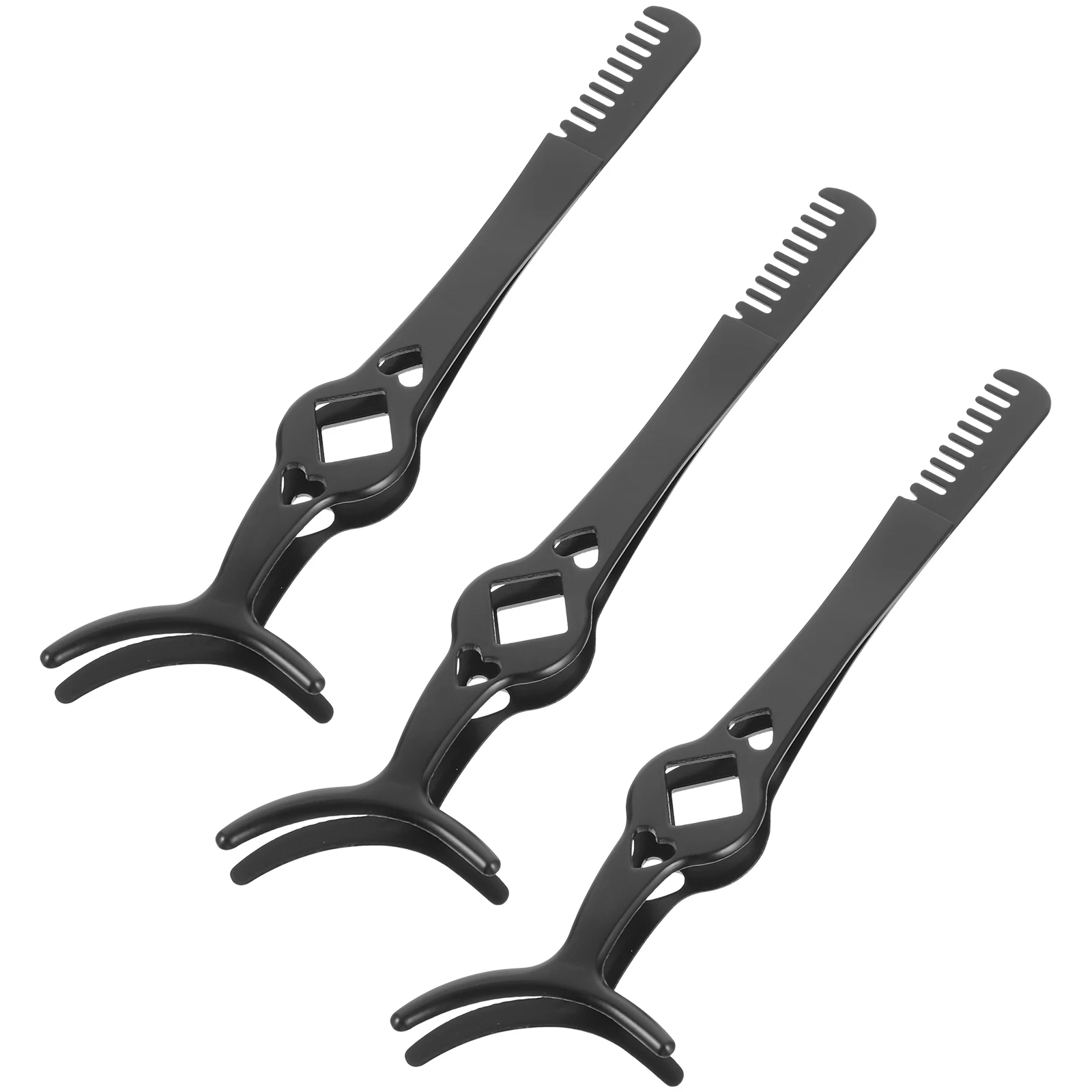 3 pezzi pinzette clip piegaciglia pettine con strumento sopracciglia applicatore in acciaio inossidabile nero uomo