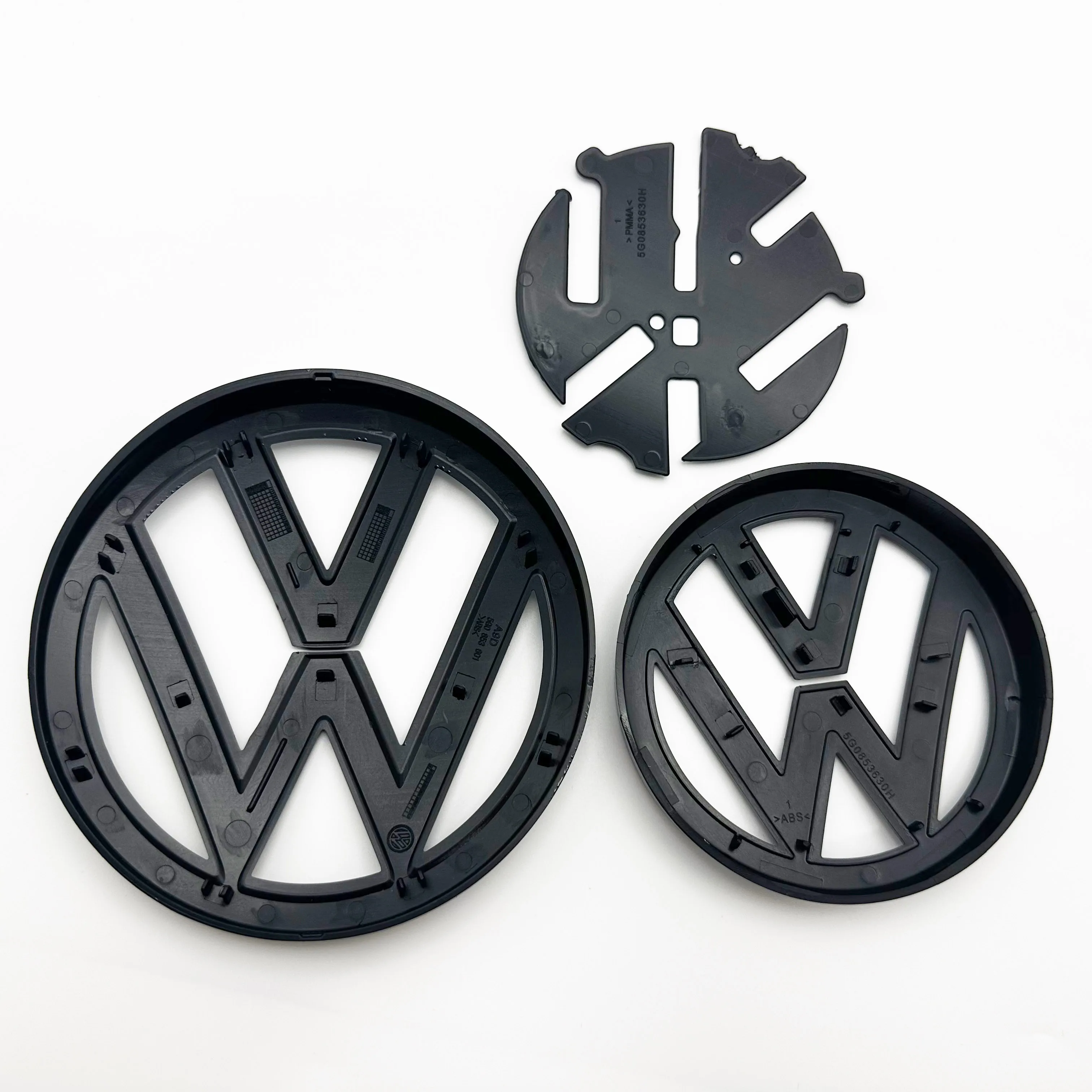 Aksesori hitam Gloss lencana Grill depan 138mm kualitas tinggi dan Emblem tutup bagasi belakang 110mm untuk Golf MK7