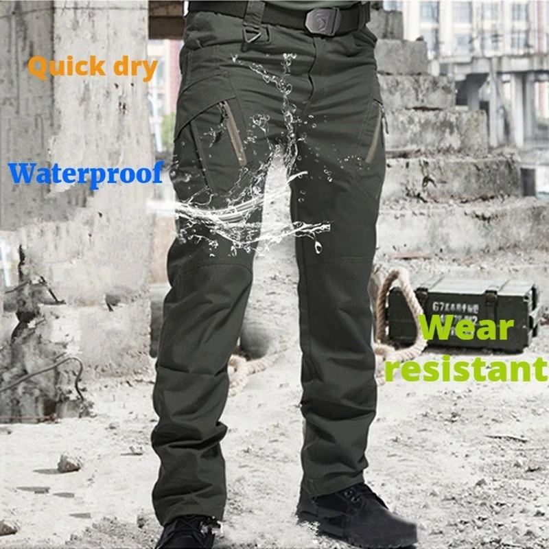 City Military Tactical Pants Men SWAT Combat Army Trousers Men Hiking Hunting Waterproof Wear Resistant Casual Cargo Pants