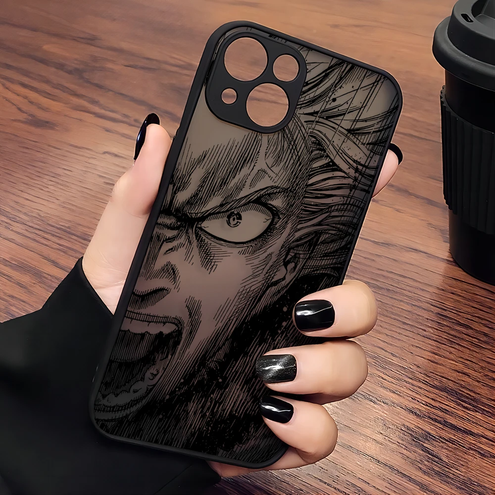 Vinland Saga Black Anime Phone Case For iPhone 15 14 13 12 11 Mini Pro Max X XR XSMax 7 8 Plus Matte Transparent Back Cover