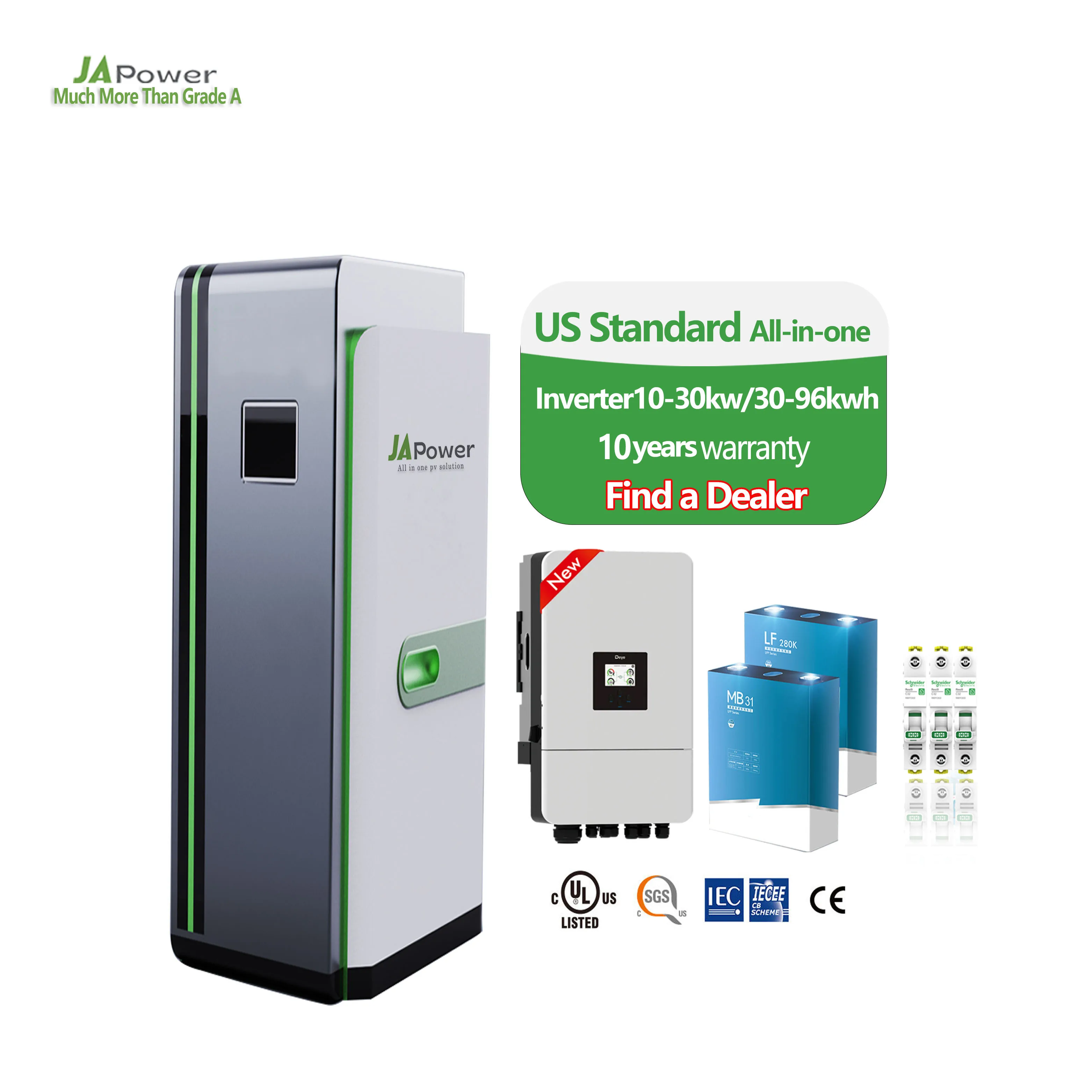 Good Price 120v 240v 16kW 70kWh 280Ah All in One Solar Hybrid System Split Phase Ready Battery Inverter Cabinet for Home Use