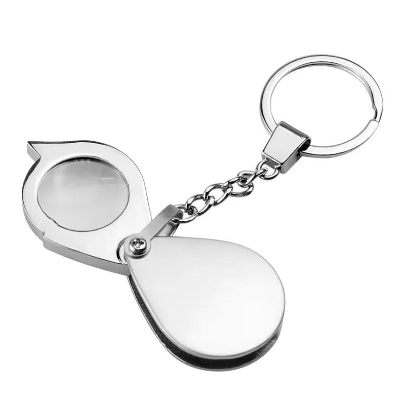 1Pcs Portable Foldable Keychain Magnifying Glass Zinc Alloy Optical Glass Reading Appreciation Antique Jewelry Magnifying Glass