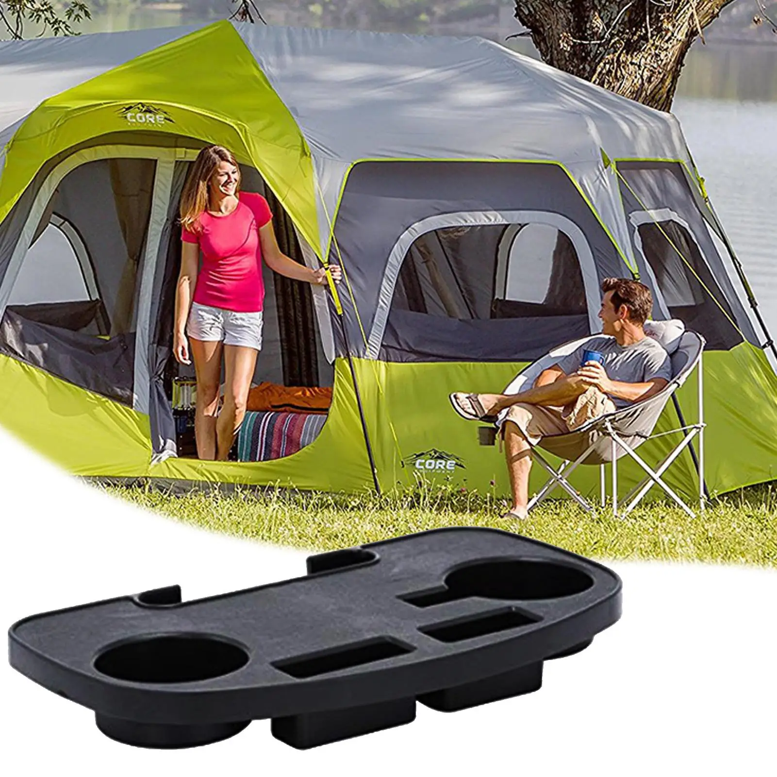 

Beach Folding Leisure Lounger Bottle Cup Holder Stand Fishing Chair Drinks Tray for Outdoor Fishing Portable Accessories