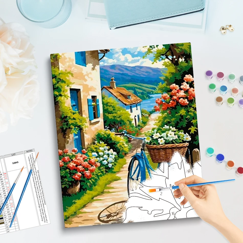 GATYZTORY Simple Painting By Numbers Digital Art Stuff Markers By Numbers Landscape Picture Wall Digital oil paintings Set Gift