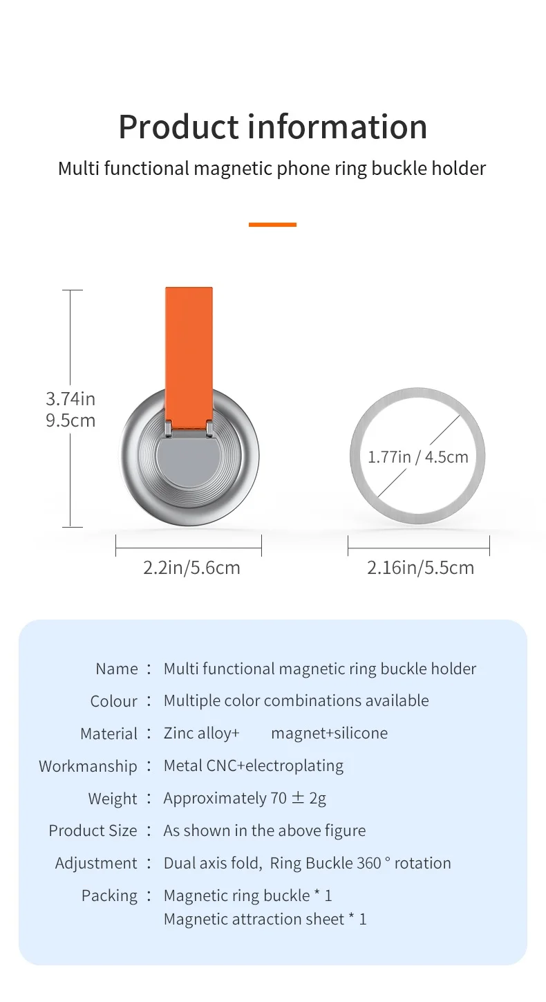 Starker magnetischer Telefonhalter für Magsafe, 360-Grad-Drehung, Magnet-Fingerring-Ständer, kompatibel mit iPhone 17 15 16 Xiaomi – Detail 16