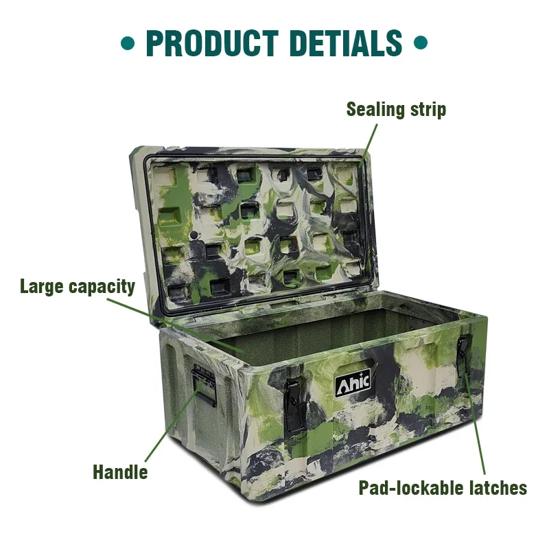 Strong Heavy Duty Plastic Camouflage Color Tool Box Fashion Design for Equipment Storage or Cargo Case OEM/ODM Customizable