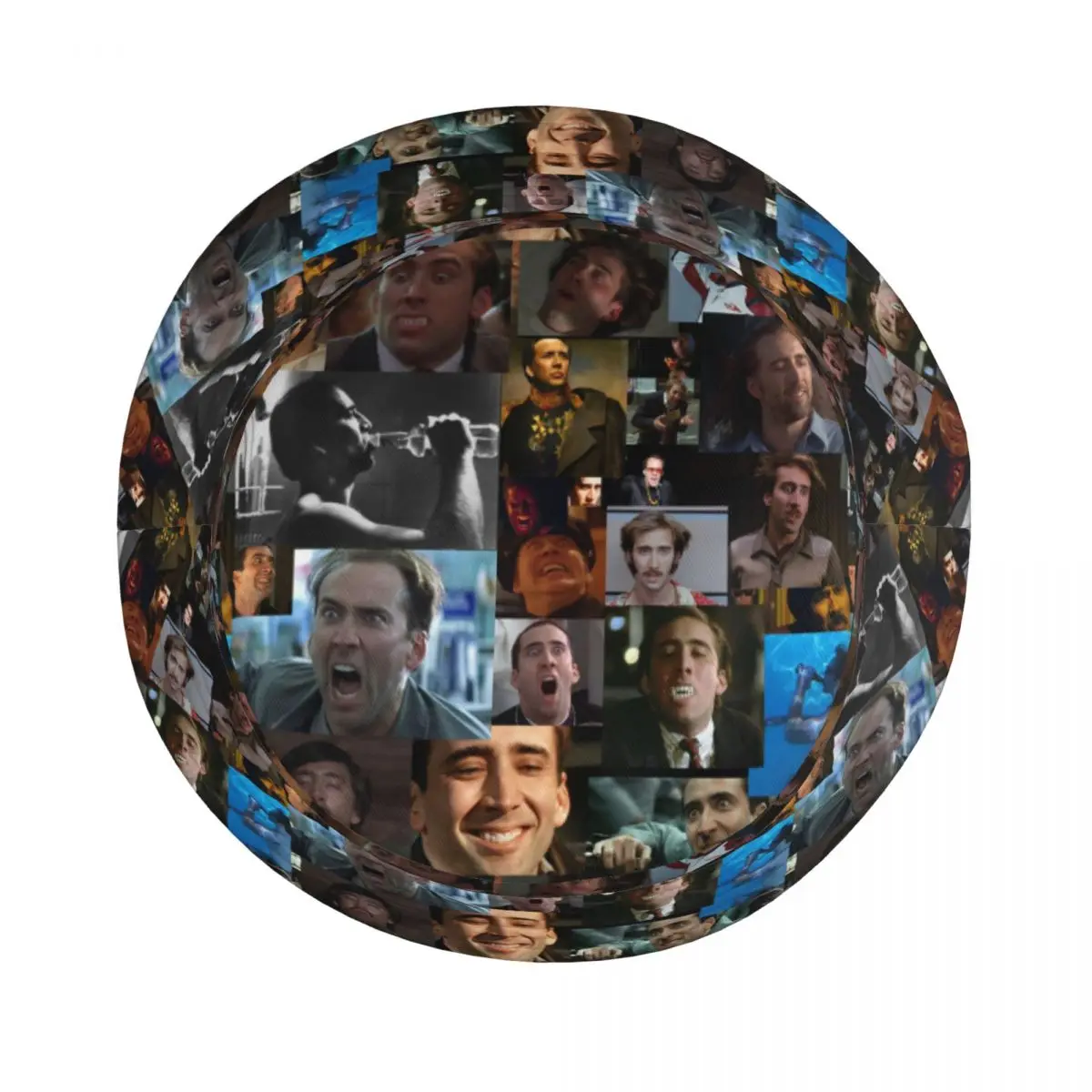 Kotak Kotak Tipis Koyo Triplet قبعة بحافة نيكولاس كيج الوجه الكولاج صياد قبعة الصيف عطلة الشاطئ المهرب أغطية الرأس بوب قبعة #4