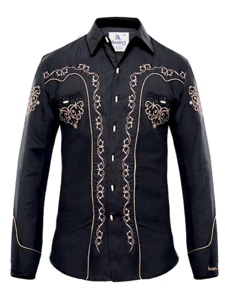 

2024 Autumn New Plus Size Men's Casual Shirts Fashion Paris Pattern Print Lapel Long Sleeve Men'S Tops