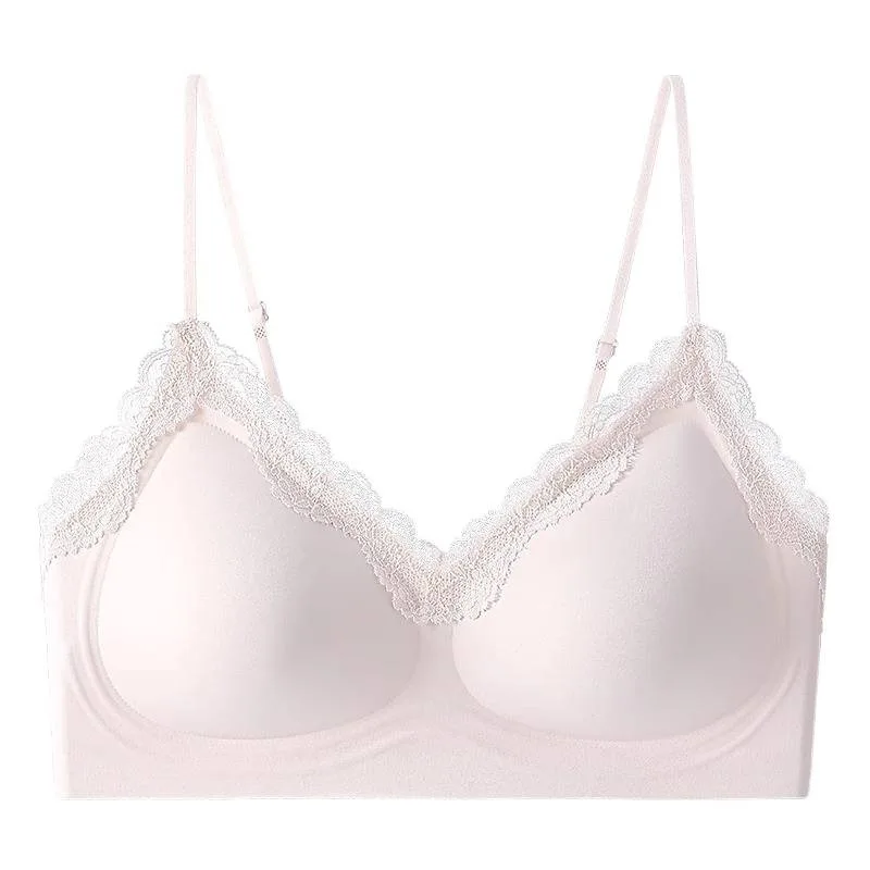 حمالة صدر بدون خياطة للنساء من الدانتيل ملابس داخلية نسائية بشريط جيلي سترة جميلة بحزام كتف حمالة صدر مريحة للاستخدام اليومي