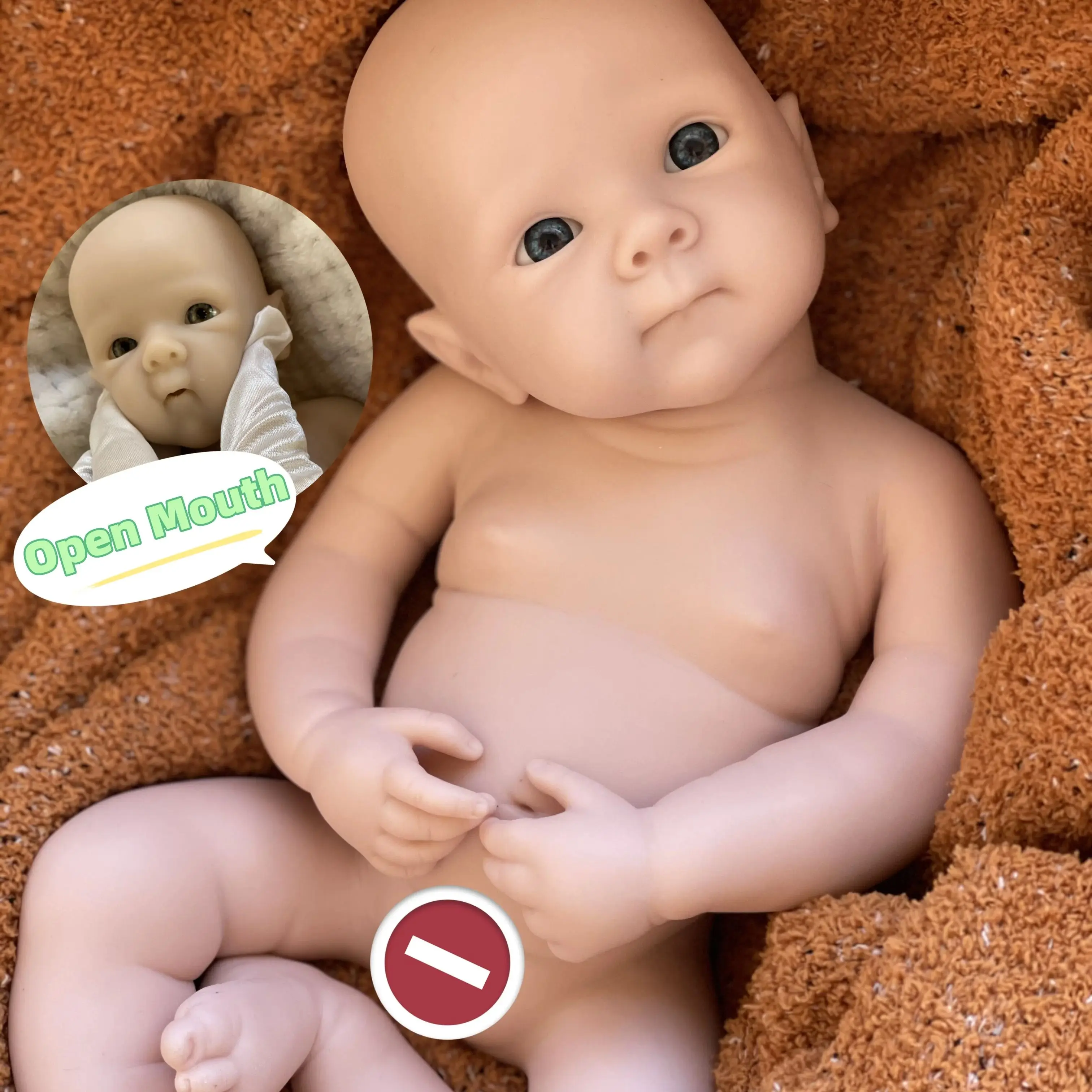 18Inch Girl Bettie Reborn Dolls Open Mouth Unpainted Full Body Soft Silicone Reborn Dolls For Gifts Corpo De Silicone Inteiro