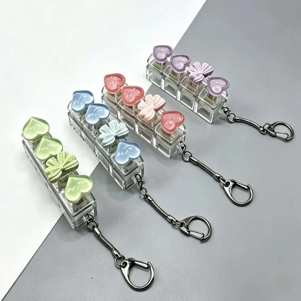 Heart Keyboard Press Button Keyring Knot Press The Keyboard Cliker Keychain Reduce Anxiety Reduce Pressure Keychain Pendant Gift