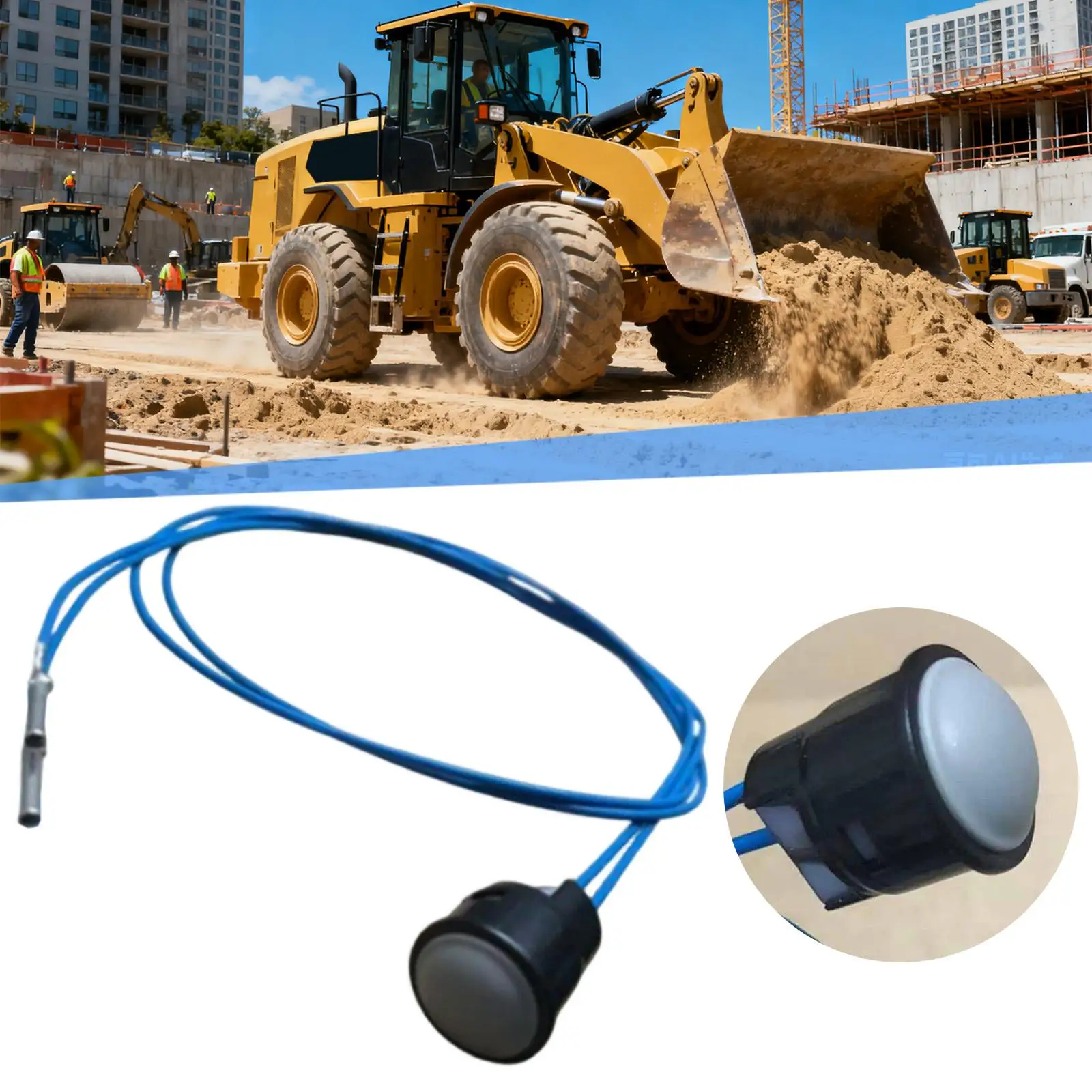 Joystick Controller Button Switch for Excavator Handle Replacement Part with Cable Construction Loader Accessory
