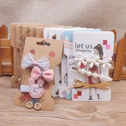 50 pcs 11.5x6.5cm square white/brown hair card jewelry bag hair card black blank paper hair card or jewelry display card