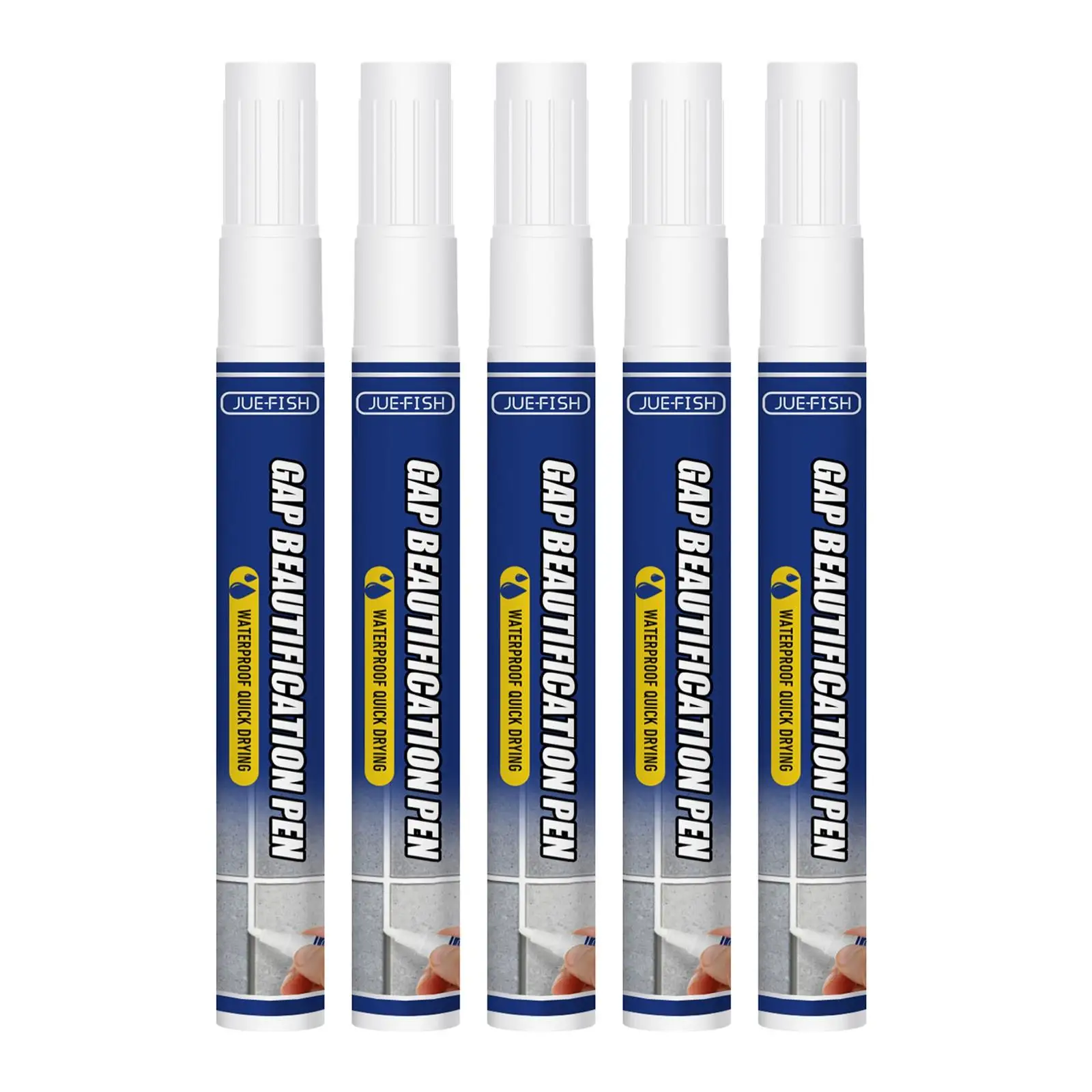 Tile Gap Marker Pen Waterproof Grout Paint Pen for Tile Repair Restoring Renew Line Kitchen Bathroom Wall Quick Dry White