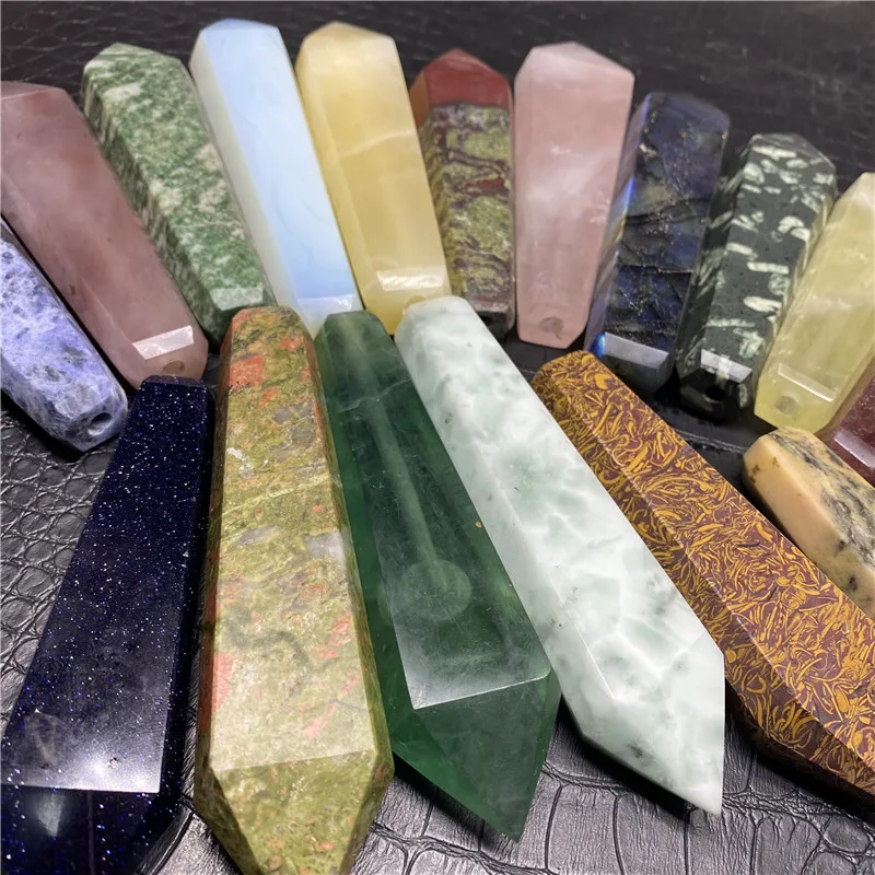 1PC Natural Crystal Stone Healing Quartz Stone Crystal Point Wand Gemstone Gift for Men VIP