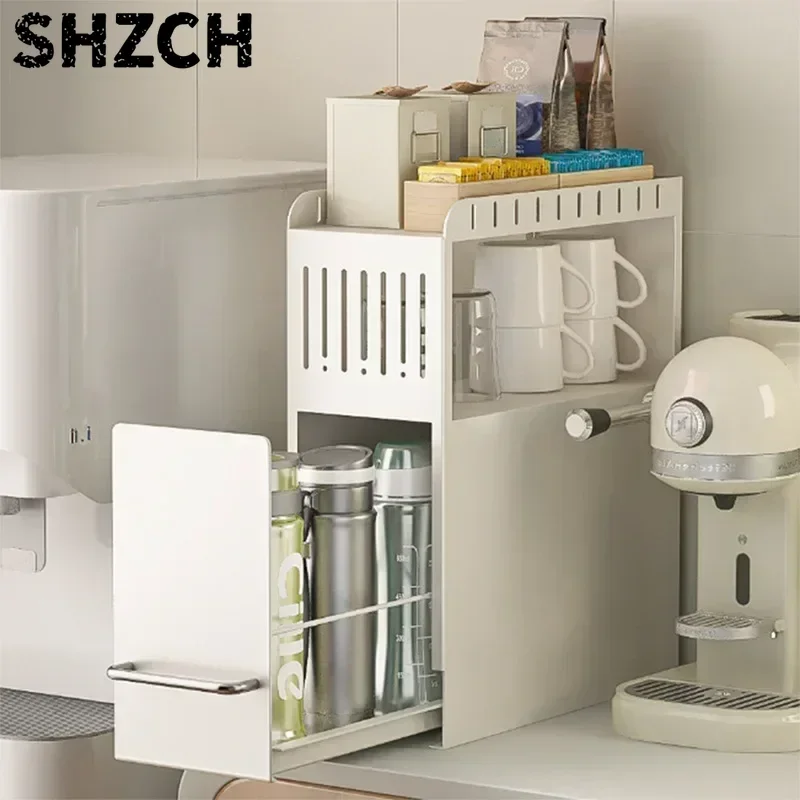 Pull Out Style Spice Organizer Kitchen Seasoning Drawer Rack Countertop Dustproof Cup Storage Rack Multipurpose Spice Cabinets