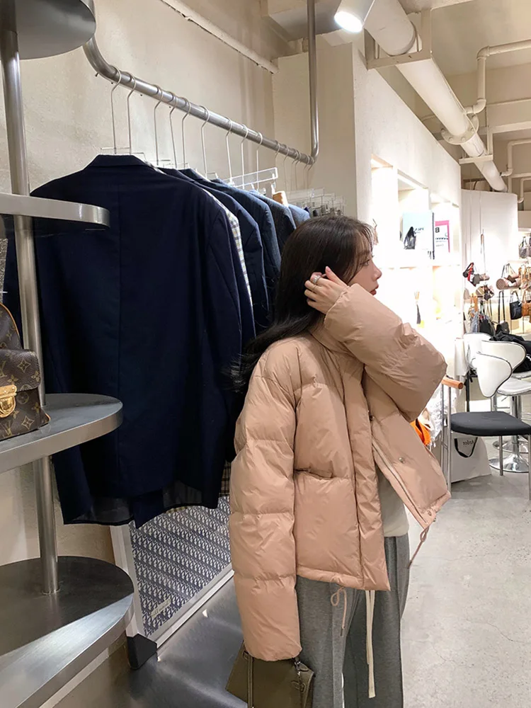 2025年冬 レディース シエンド オルト パファージャケット スタンドカラー ダウン ソフト 暖かい アウターウェア ピンク 通勤 スタイル 韓国版