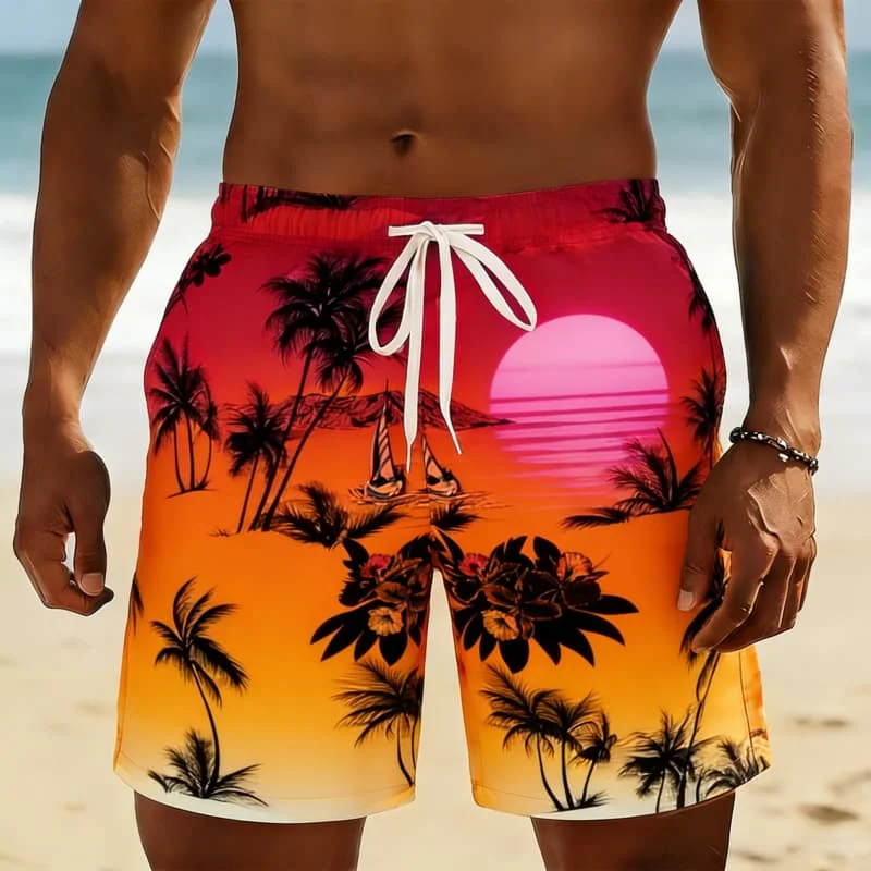 

Мужские повседневные шорты с принтом в стиле абстрактного искусства и пейзажей, подходящие для повседневной носки и летнего отдыха.