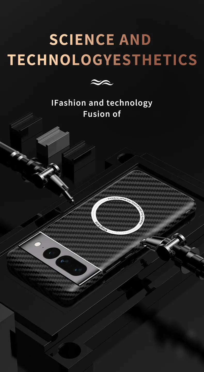 2025 New Luxury Carbon Fiber Texture Pattern Magnetic Ultra Slim Case For Google Pixel 8 9 10 Pro Matte MagSafe Ring Armor Cover