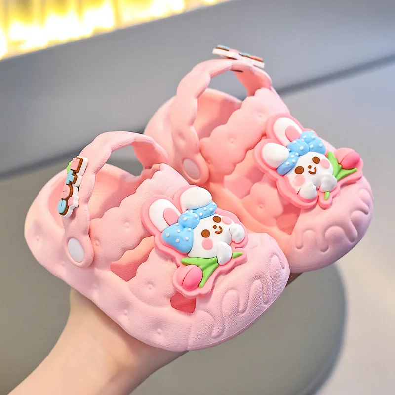 

Children Slippers Playful Cartoon Kids Clog Shoes with Holes for Summer Girls and Boys Soft-Soled Non-Slip Indoor Slippers New
