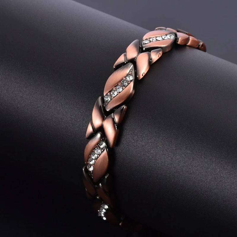 Vintage Magnetic Weight Loss Pure Copper Bracelets for Women Pain Relief Bio Energy Blood Pressure Accessory Jewelry