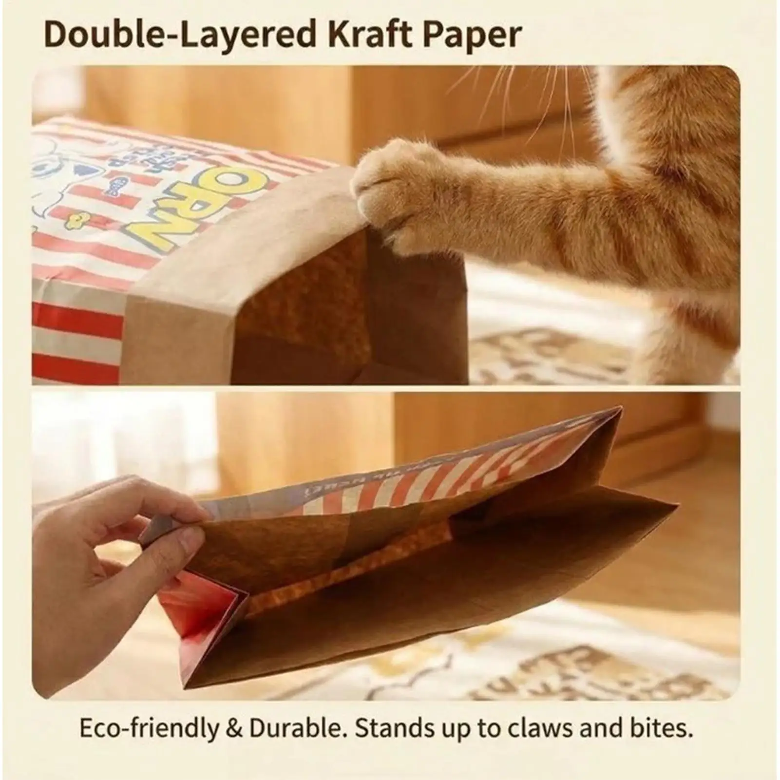 Interaktive Knister-Katzentasche: Faltbares Papierspielzeug, Tragbare Kätzchen-Spielmatte für Reisen, Couch, Schlafzimmer, Geräuschtreibende Haustierzubehör – Detail 3