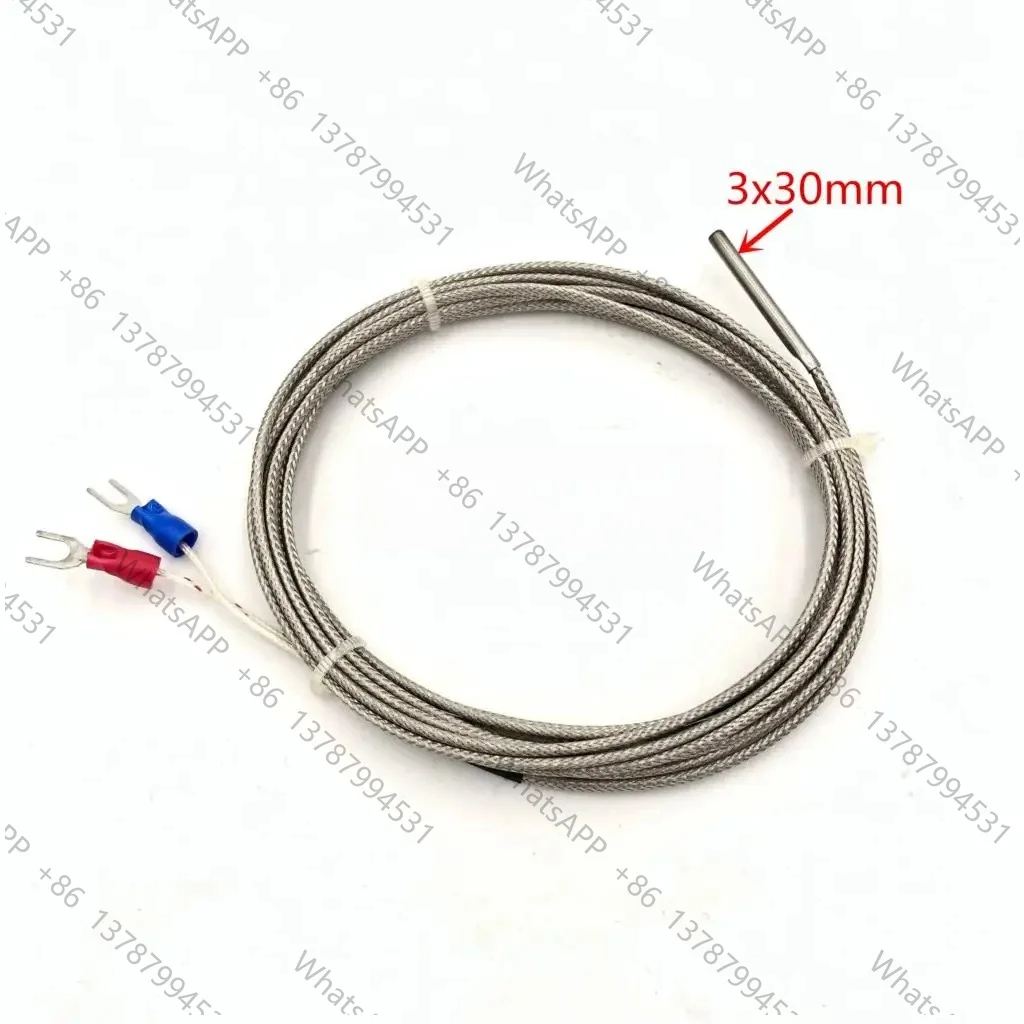 K Type E Type 3x30mm Thermocouple Temperature Controller Sensor Probe 0-600C 0-400C Cable Wire 0.5 1 1.5 2 2.5 3 4 5 10Meter