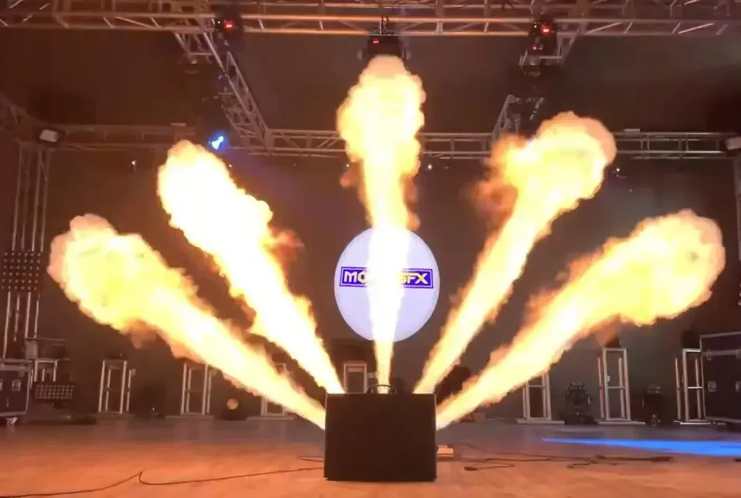 Sfx Batch From 1pcs Five Way 1-3M Flame Thrower Dmx Fire Machine Stage Flame Dj Equipment For Concert Sports Event