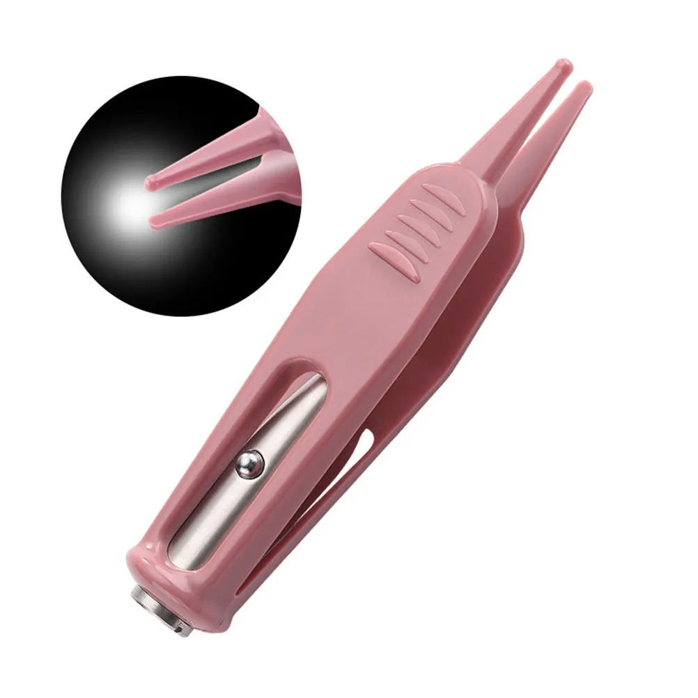 

LED Light Nose Cleaning Clip Round Smooth Tip Anti-Skid Handle Built-in Light for Baby Ear Navel Eye Care Portable Booger