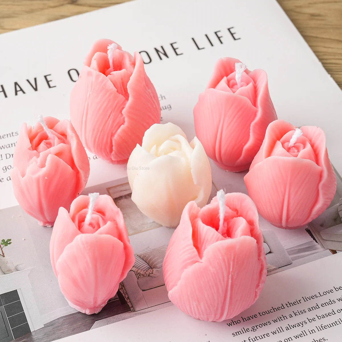 3D Tulip Silicone Mold DIY Flower Aromath Soap Making Supplies Plaster Resin Chocolate Cake Baking Molds Home Decor Craft Gifts