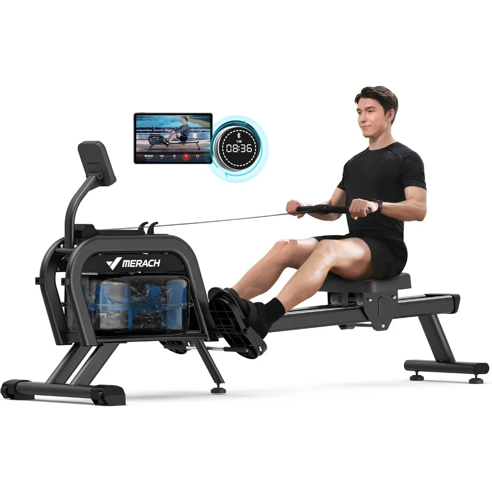 

Machine, Magnetic Rower Machine for Home, 16 Levels of Quiet Resistance, Dual Slide Rail with Max 350lb Weight Capacity