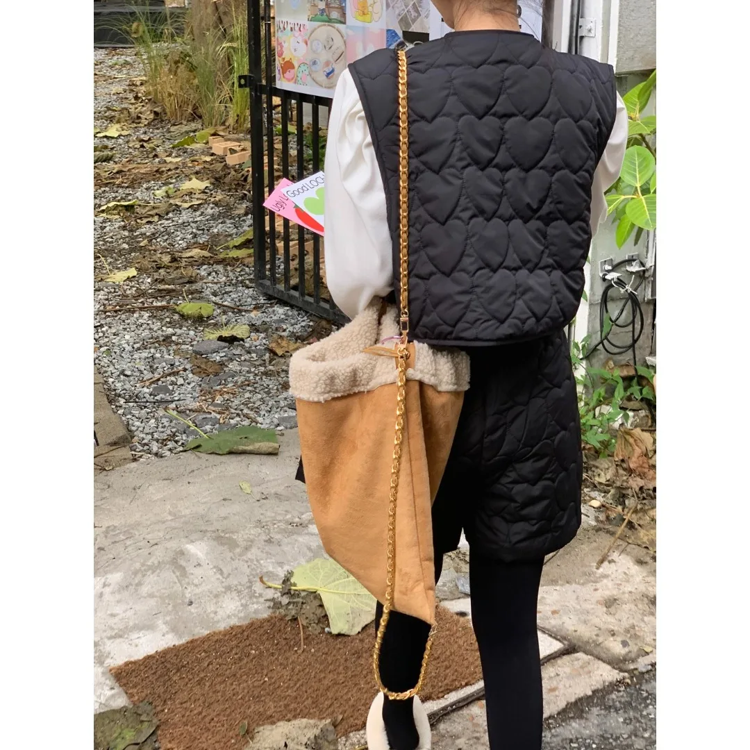 韓国風シックなハート柄コットンベストトップとカジュアルスリムフィットパンツのツーピースセット レディースファッショナブル通勤服