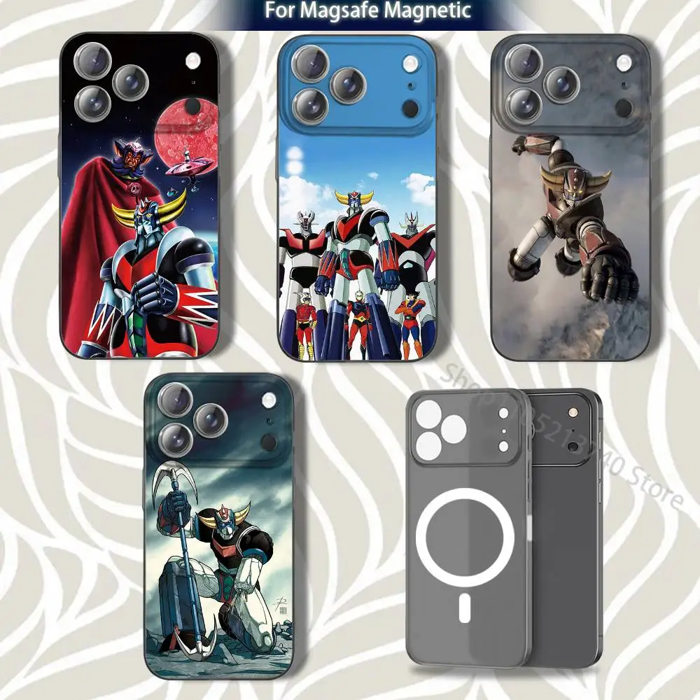

cool Robot UFO G-Goldorak Phone Case For iPhone 15,12,11,14,13,17,16,Plus,Air,Pro,Max,E,Mini for Magsafe Magnetic Frosted Grey