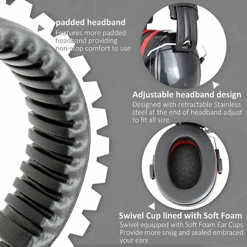 Geluidsisolatie Oorkappen Om Te Slapen Met Hoofdband Schietbescherming Oorkappen Voor Het Leren Van Mute Industriële Klasse Lawaai-Annuleren