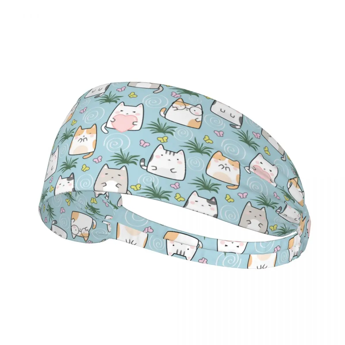 

Cartoon Cats Cute Headbands Non Slip Head Bands for Women's Hair Men Turban Caps Medical Headband