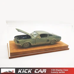 1/24 Model Car Display Box Exquisite Luxury Handmade Acrylic Storage Box High-grade Leather Flannelette Base