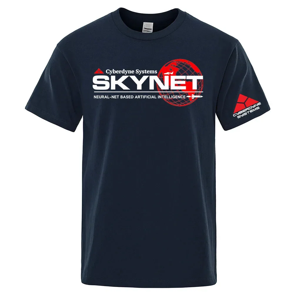 Summer Skynet Graphic Logo Print Men's Lightweight Breathable Quick-dry Sports Top Bright Colors Eye-catching T-shirt
