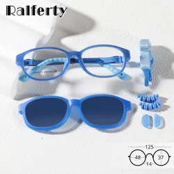 Ralferty Polarized Kids Sunglasses 2 In 1 Clips On Glasses UV400 Eyewear Children's Prescription Optic Myopia Frames Eyeglasses