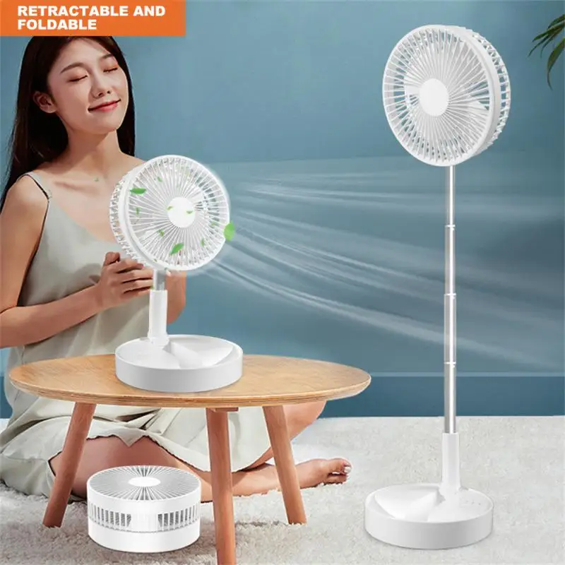 

Rechargeable Mini Folding Fan, Telescopic Floor, Low Noise, Summer Fan Cooling for Household, Bedroom, Office Desk, 7200mAh