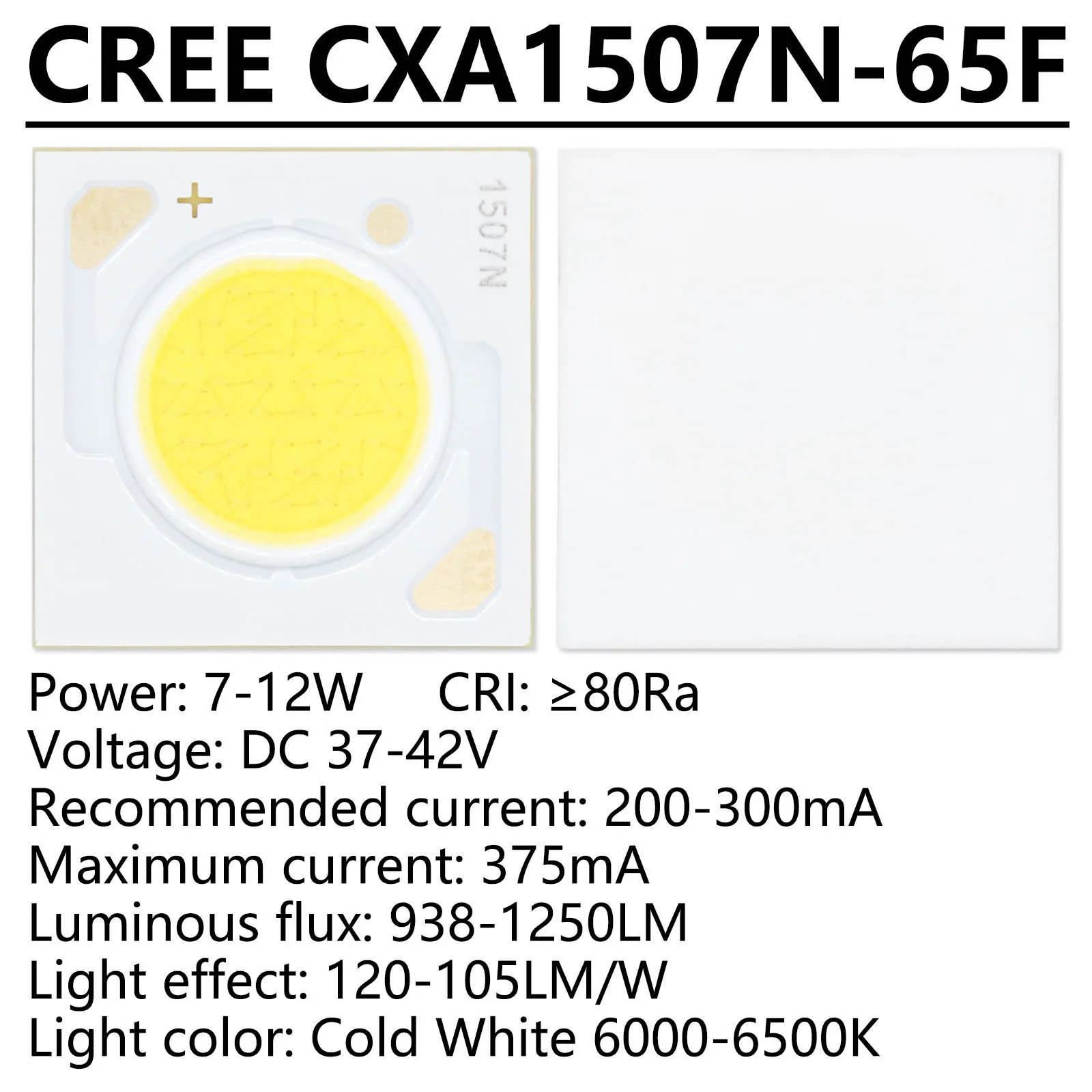 XLamp CXA1507-65F 7-12W High Power COB LED Chip for Spotlight Floodlight DC37-42V Integrated Light Beads Ceramic Cold White